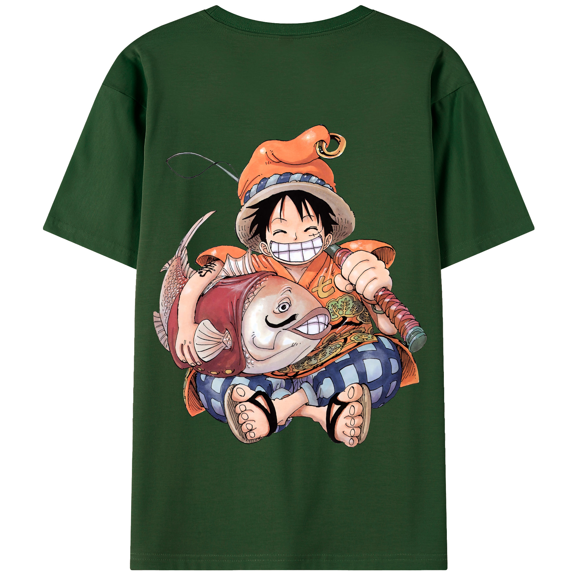 ワンピース モンキー・D・ルフィ ONE PIECE Monkey D. Luffy 綿100％半袖Tシャツ（背面プリント）